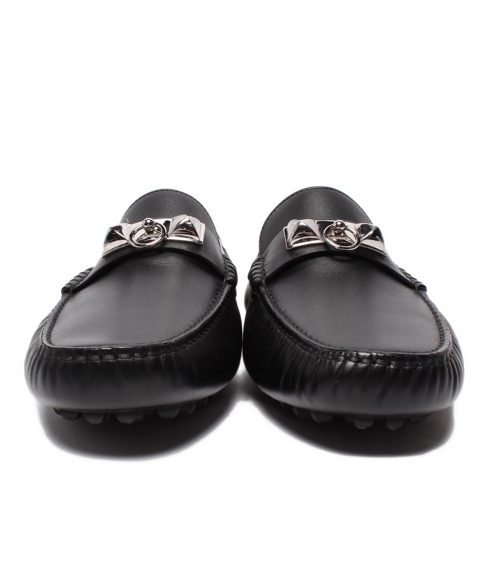 美品 HERMES モカシンローファー ドライビングシューズ シルバー金具 アーヴィング メドール H141251ZH メンズ SIZE 40 (26.5cm) エルメス