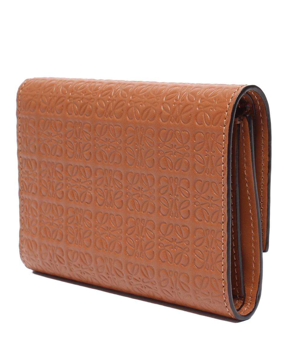 美品 LOEWE 三つ折り財布 アナグラム リピート バーティカル ウォレット レディース ロエベ