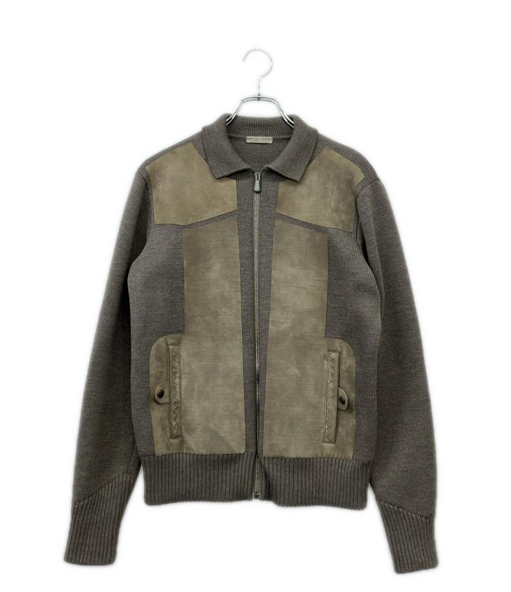 BOTTEGA VENETA スウェード切替ニットブルゾン 445871 VDJT1 メンズ SIZE 48 (L) ボッテガ・ヴェネタ