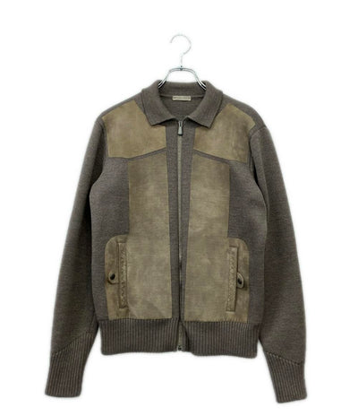 BOTTEGA VENETA スウェード切替ニットブルゾン 445871 VDJT1 メンズ SIZE 48 (L) ボッテガ・ヴェネタ