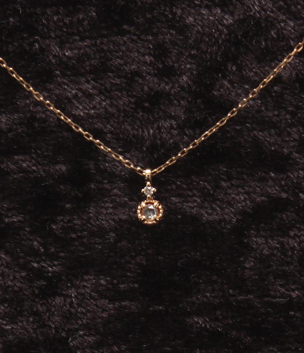 美品 アガット ネックレス K10 ダイヤ 0.02ct レディース agete