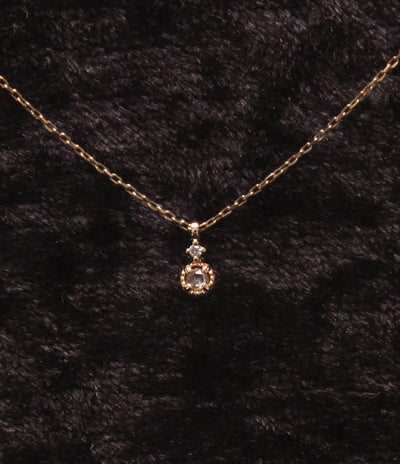 美品 アガット ネックレス K10 ダイヤ 0.02ct レディース agete