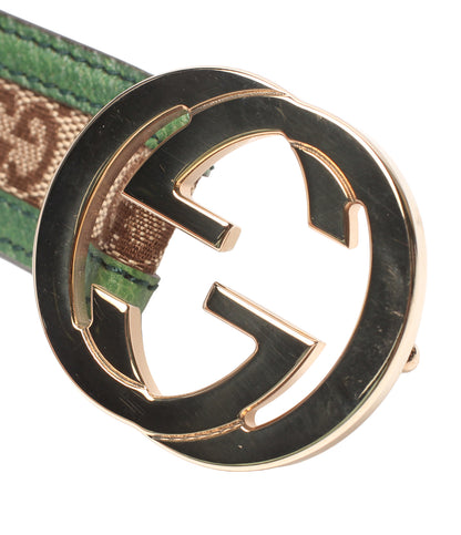 GUCCI ベルト インターロッキング GGキャンバス 114874 480199 85 34 メンズ グッチ