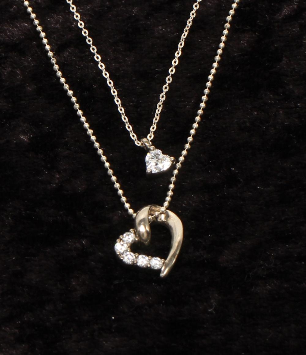 ヨンドシー 2連ネックレス SV ハートモチーフ レディース 4℃