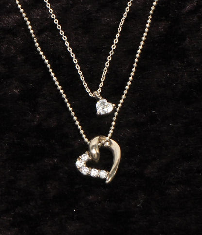 ヨンドシー 2連ネックレス SV ハートモチーフ レディース 4℃