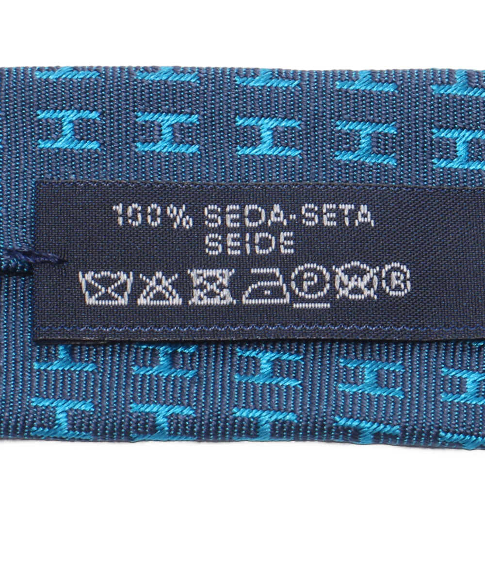 美品 HERMES ネクタイ シルク100％ ファソネH メンズ エルメス