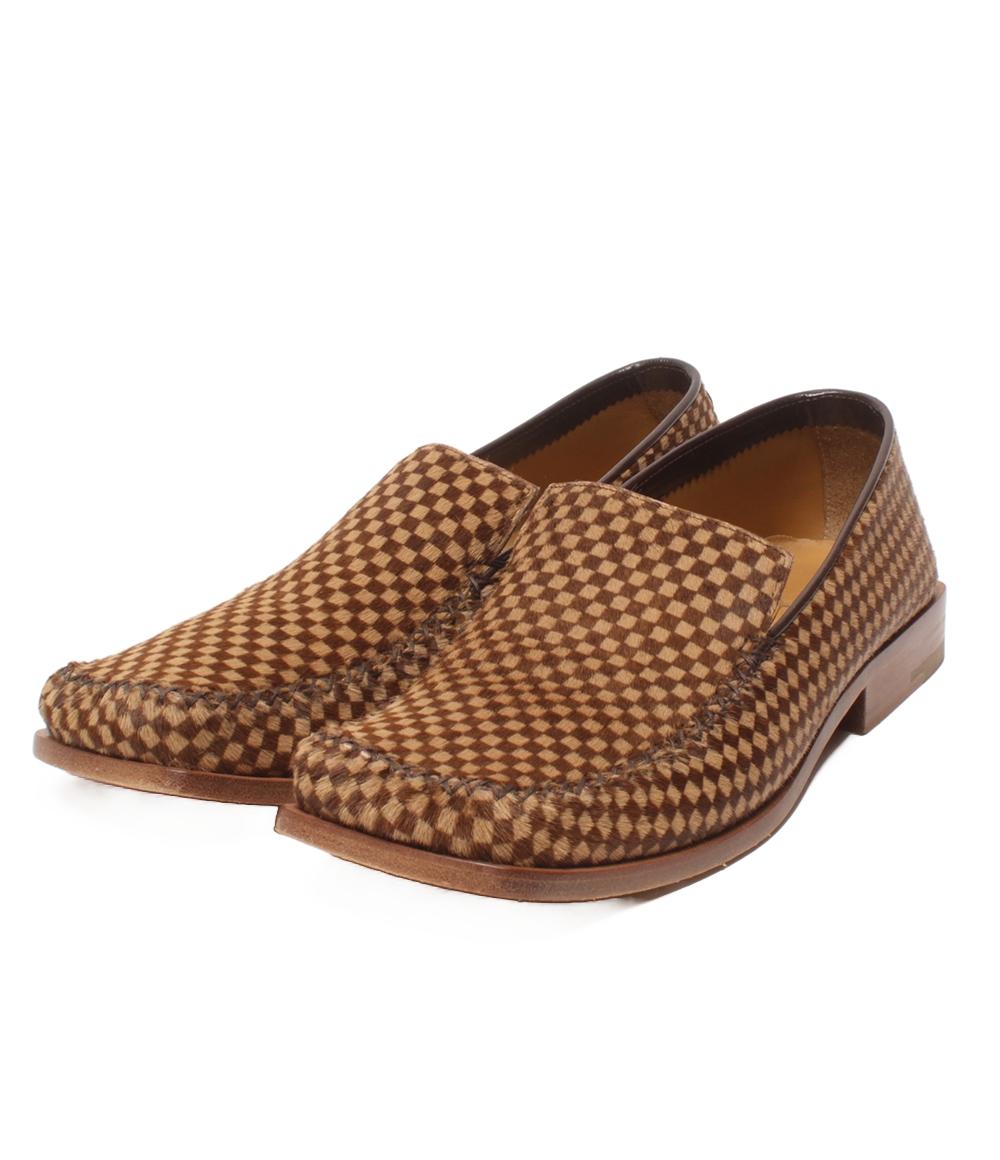 LOUIS VUITTON ローファー ハラコ ダミエ メンズ SIZE 6.5 (25.5 LOUIS VUITTON ローファー ハラコ ダミエ メンズ SIZE 6.5 (25.5