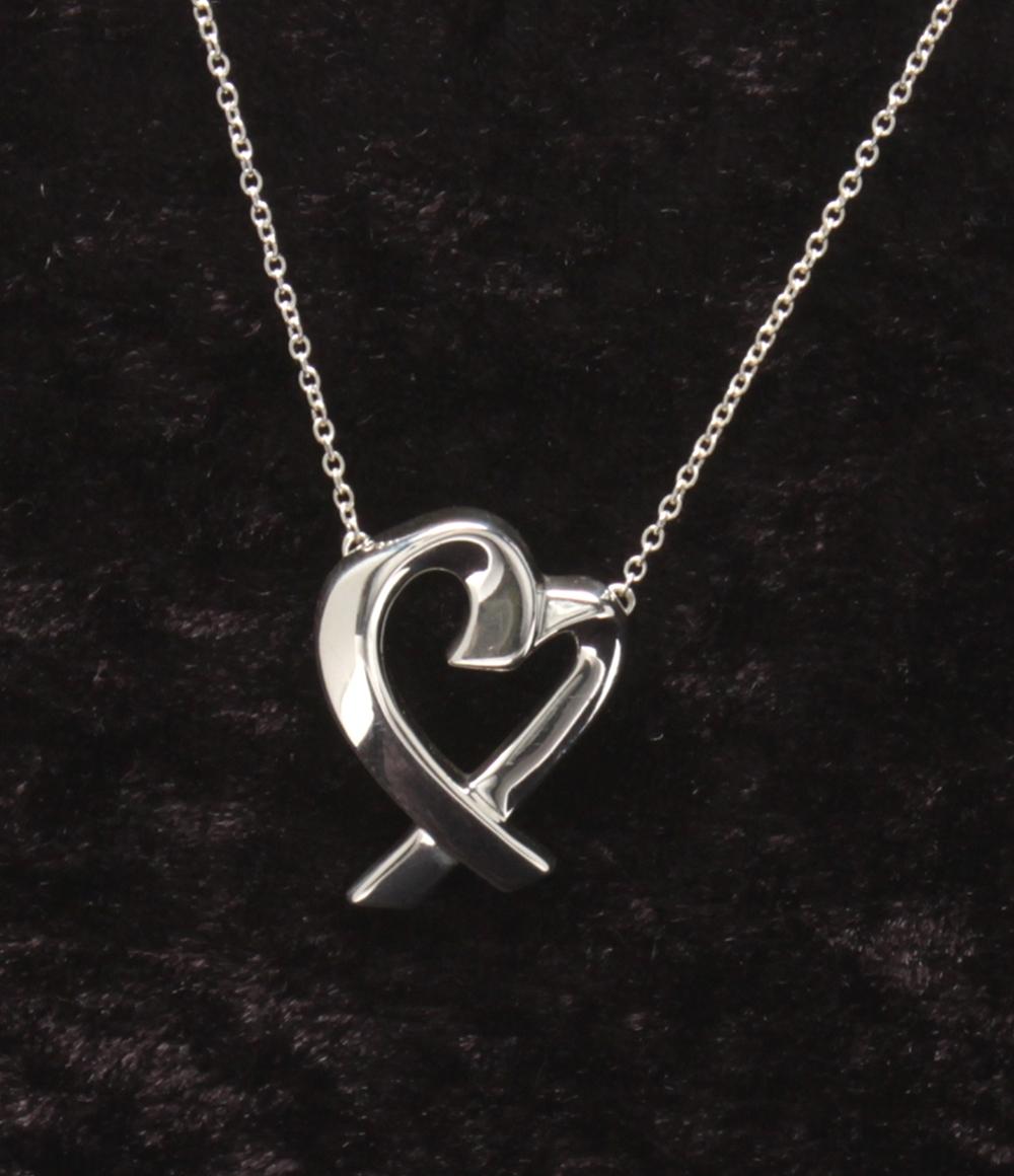 美品 ティファニー ネックレス SV925 ラビングハート パロマピカソ レディース TIFFANY&Co.