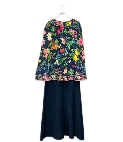 TADASHI SHOJI ボタニカル柄 ケープドレス レディース SIZE 4 タダシショージ