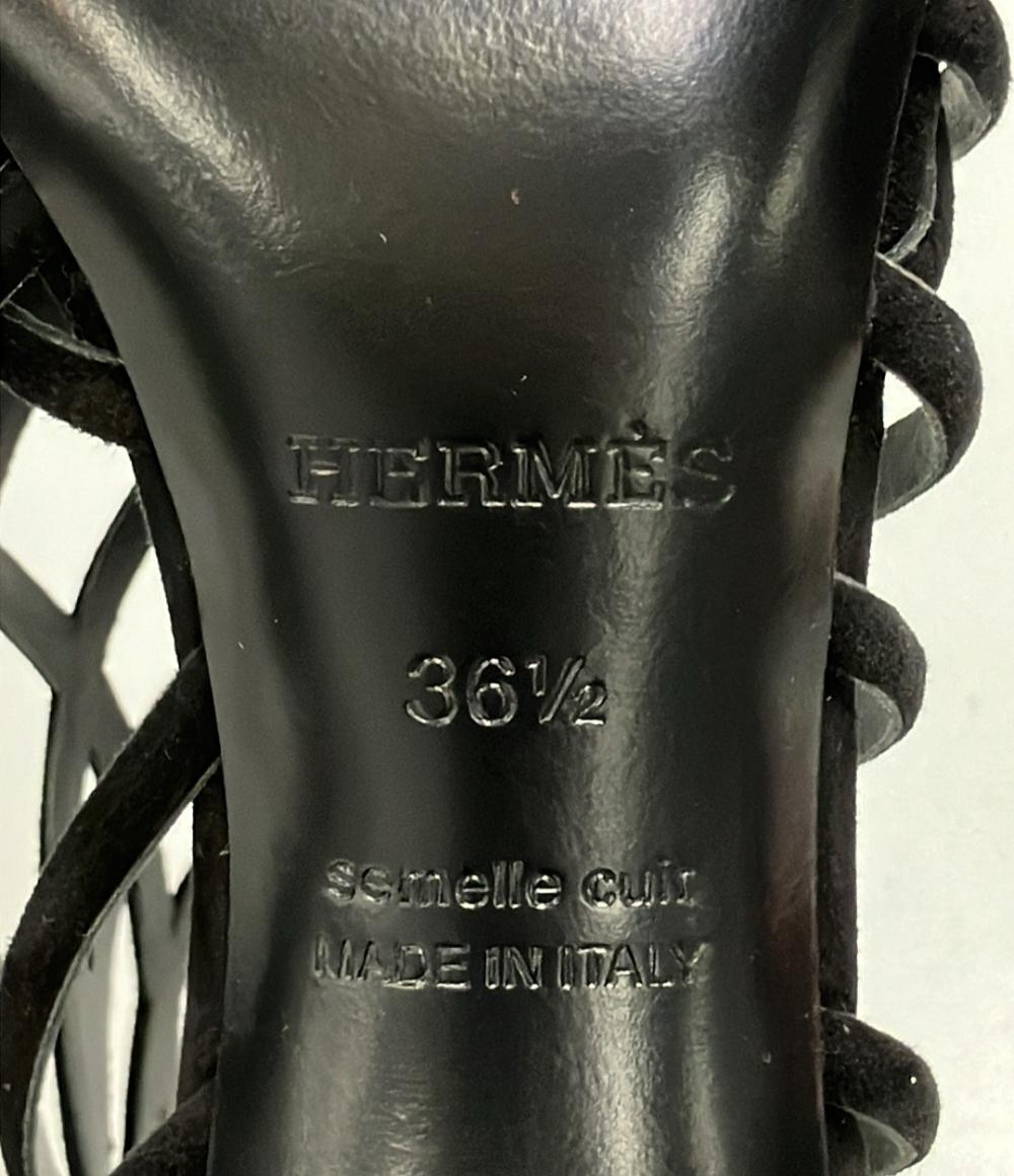 HERMES サンダル スウェード ゴールド金具 レディース SIZE 36.5 (24cm) エルメス