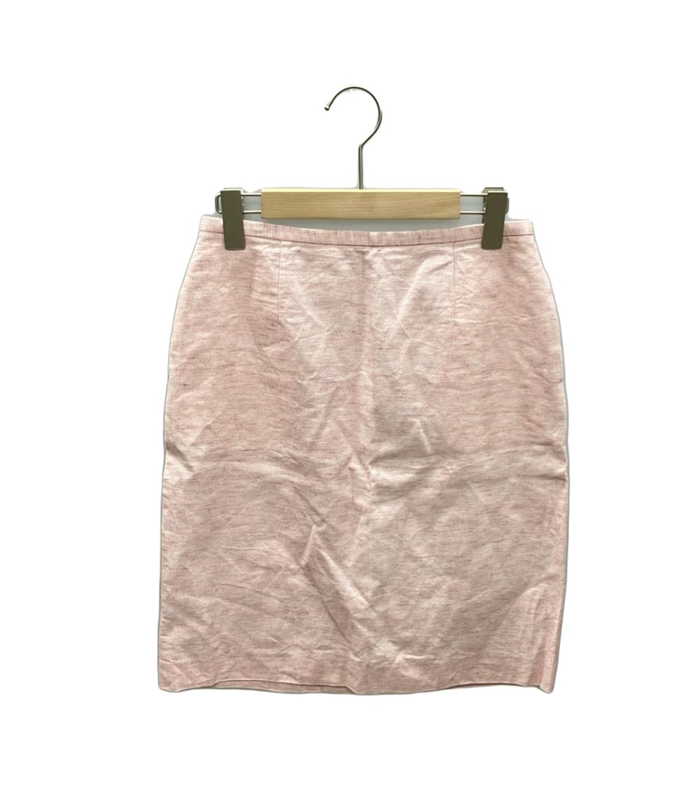 美品 シップス リネン混ノーカラーショートジャケット バックスリットスカート セットアップスーツ レディース SIZE 上36下38 SHIPS