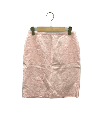 美品 シップス リネン混ノーカラーショートジャケット バックスリットスカート セットアップスーツ レディース SIZE 上36下38 SHIPS