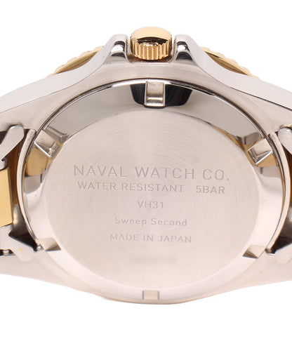 美品 NAVAL WATCH 腕時計 自動巻き ブラック VH31 メンズ ナバルウォッチ