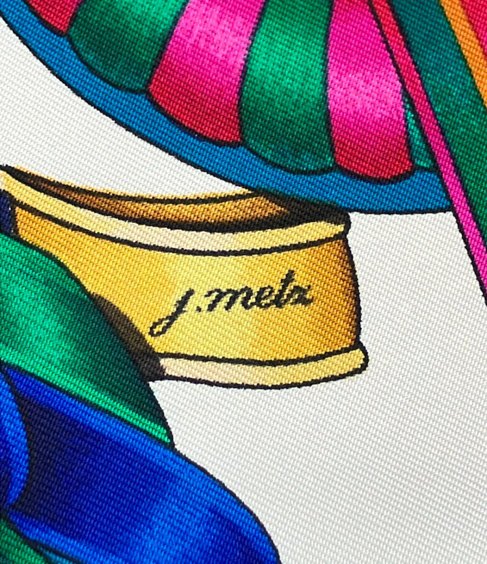 HERMES スカーフ カレ90 シルク100% 馬のリボン レディース エルメス
