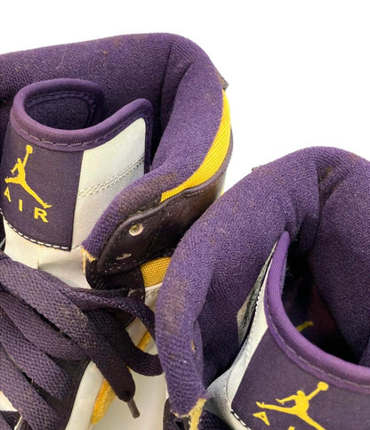 Air Jordan NIKE ハイカットスニーカー Grand Purple Varsity Maize エアジョーダン1 レトロ ハイ ストラップ 342132-571 メンズ SIZE 27.5 (L)
