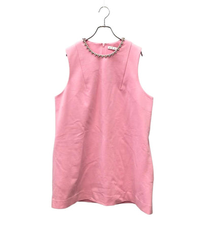AREA ミニワンピース クリスタル付き 背面ハート型カットアウト ノースリーブ RN154562 レディース SIZE XL エリア