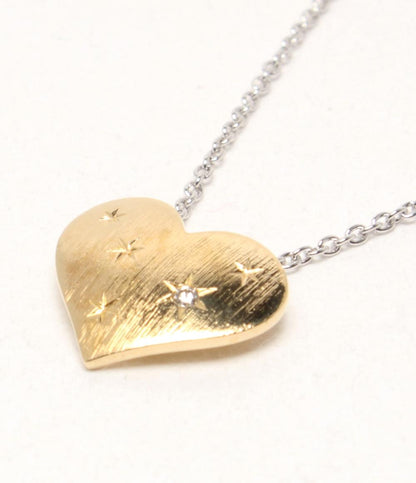 美品 TASAKI ネックレス K18 SV925 ダイヤ0.01ct ハートモチーフ レディース タサキ
