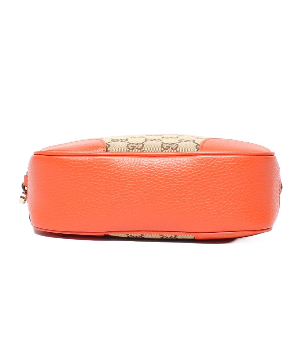 Gucci オレンジ ショルダーバッグ 希少 GUCCI グッチ オレンジ ショルダーバッグ レザー 綿 ナイロン