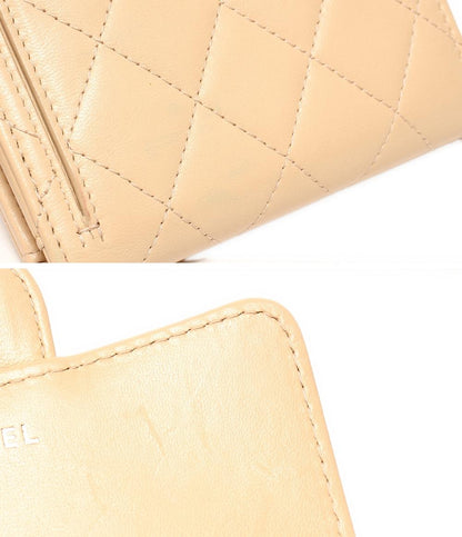 シャネル 三つ折り財布 シルバー金具 クラシックスモールフラップウォレット レディース CHANEL