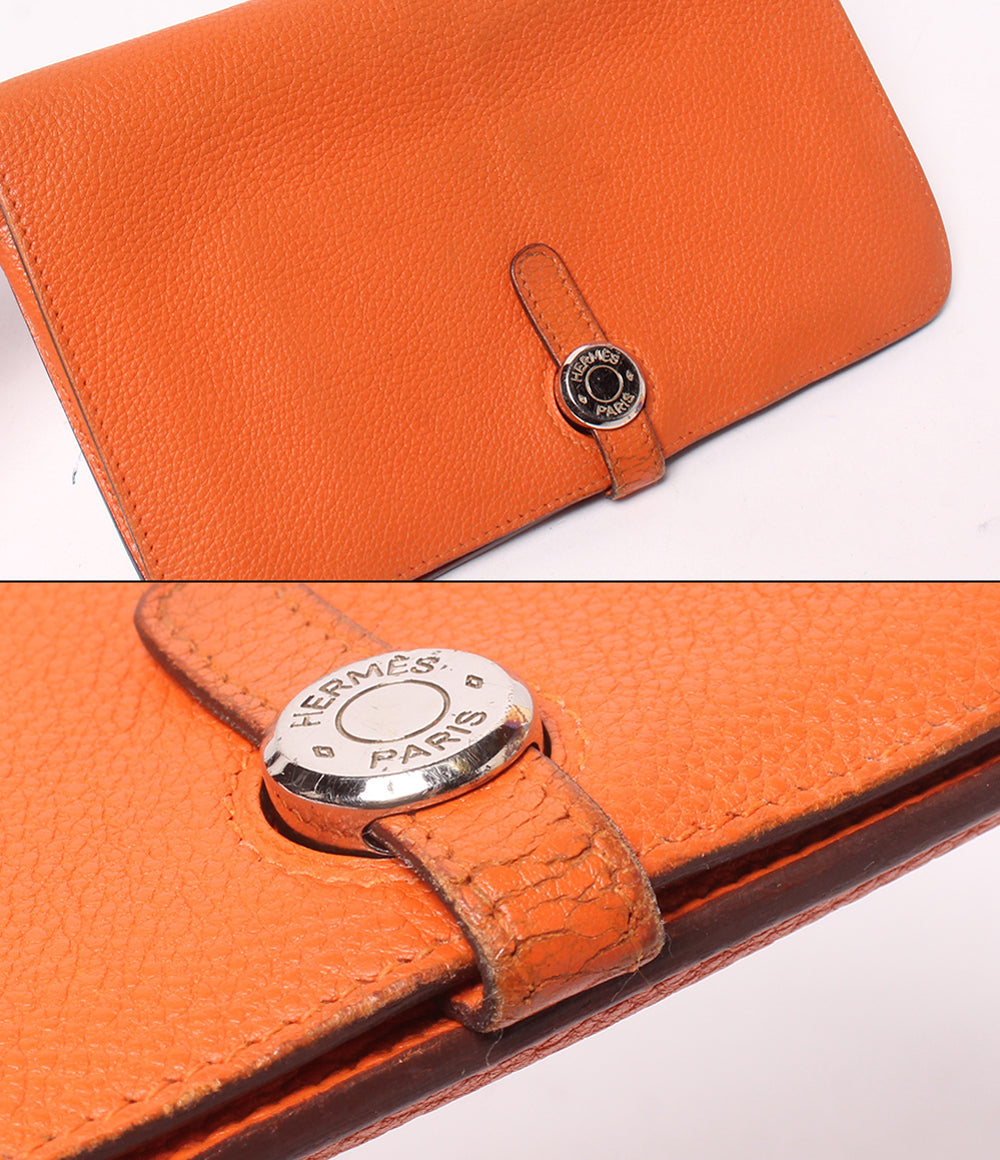 HERMES 二つ折り長財布 シルバー金具 ☐I刻印 ドゴン GM レディース エルメス