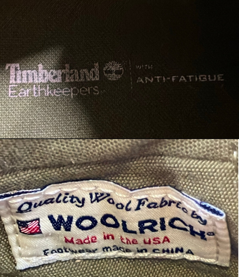 Timberland ヌバックワークブーツ フロントジップ × WOOLRICH メンズ SIZE 26.0 ティンバーランド