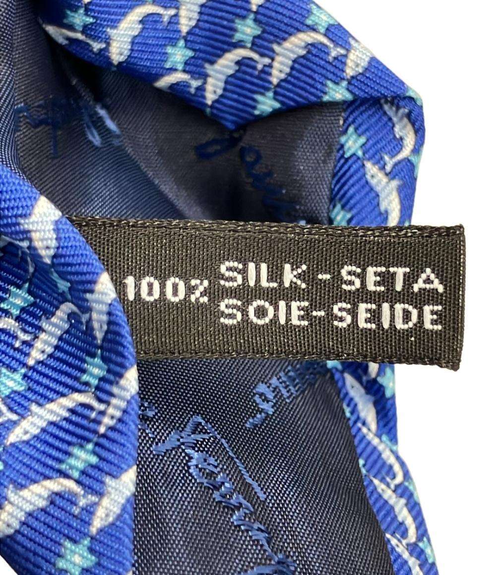 Salvatore Ferragamo ネクタイ イルカ柄 メンズ サルヴァトーレフェラガモ