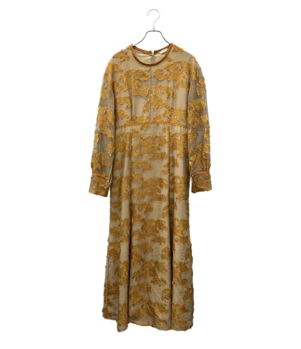 CLANE 長袖ワンピース 22AW FLOW FLOWER JACQUARD ONE PIECE 13112-5092 レディース SIZE 2 (M) クラネ