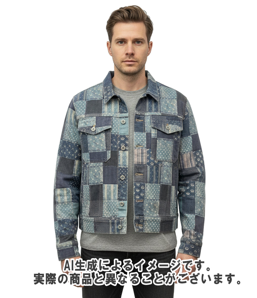 RRL Ralph Lauren パッチワークプリント ジャージー ジャケット メンズ SIZE S ダブルアールエル ラルフローレン