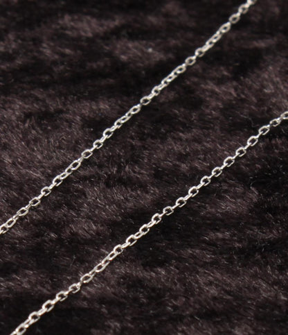美品 ネックレス K18WG ダイヤ 0.07ct しずくモチーフ レディース