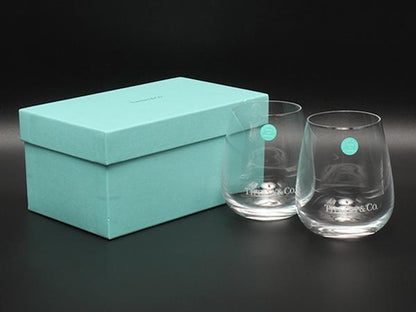 美品 TIFFANY&Co. グラス タンブラー 2点セット ペア TCO ティファニー