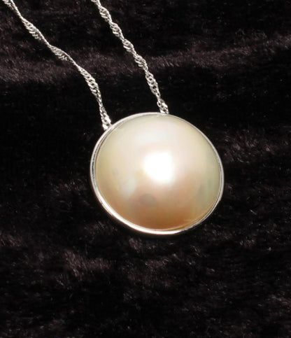 美品 ネックレス SV925 マベパール 15mm レディース