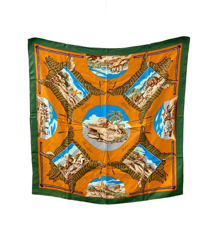 HERMES スカーフ シルク100% LA CHASSE en Afrique レディース エルメス