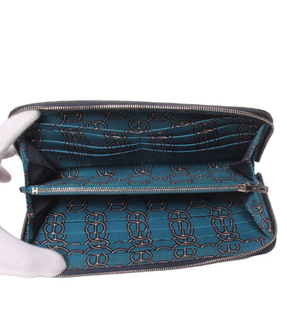 HERMES ラウンドファスナー長財布 シルバー金具 □R刻印 アザップシルクイン メンズ レディース エルメス