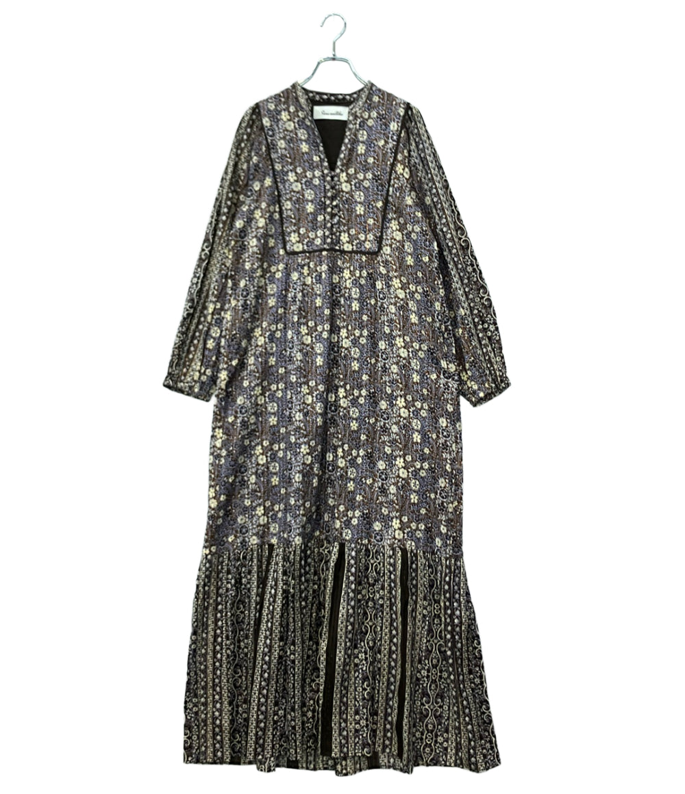 Sara mallika 長袖ワンピース 花柄 020452SB1 レディース SIZE M サラマリカ