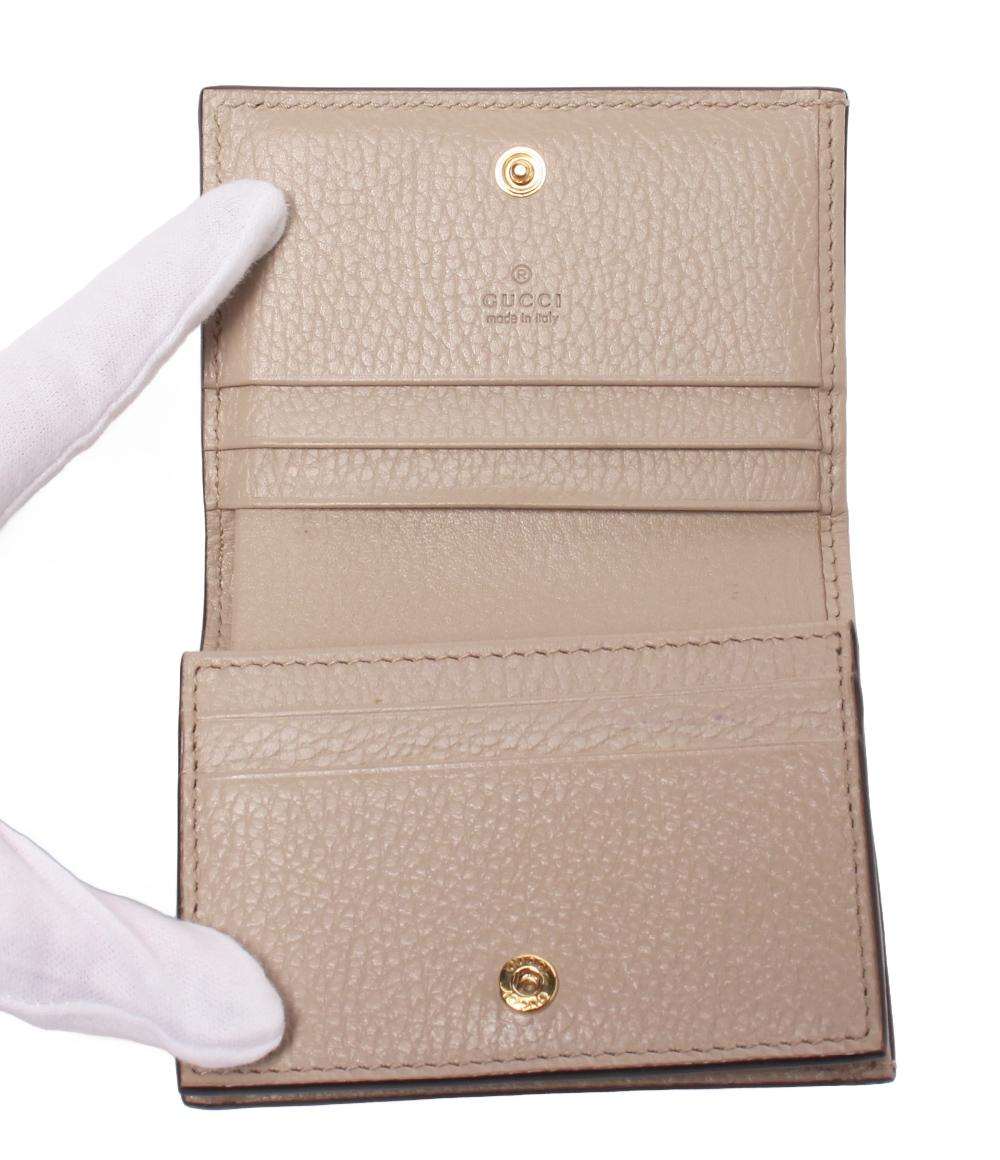 GUCCI グッチ GGスプリーム 財布 PVC/レザー 493075 ベージュ GUCCI（グッチ） GGスプリーム ドッグ ティテール 2つ折り財布
