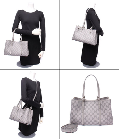 美品 GUCCI スモール トートバッグ 2WAY ハンドバッグ ショルダーバッグ 肩掛け 斜め掛け GGエンブレム 815214 520981 レディース グッチ