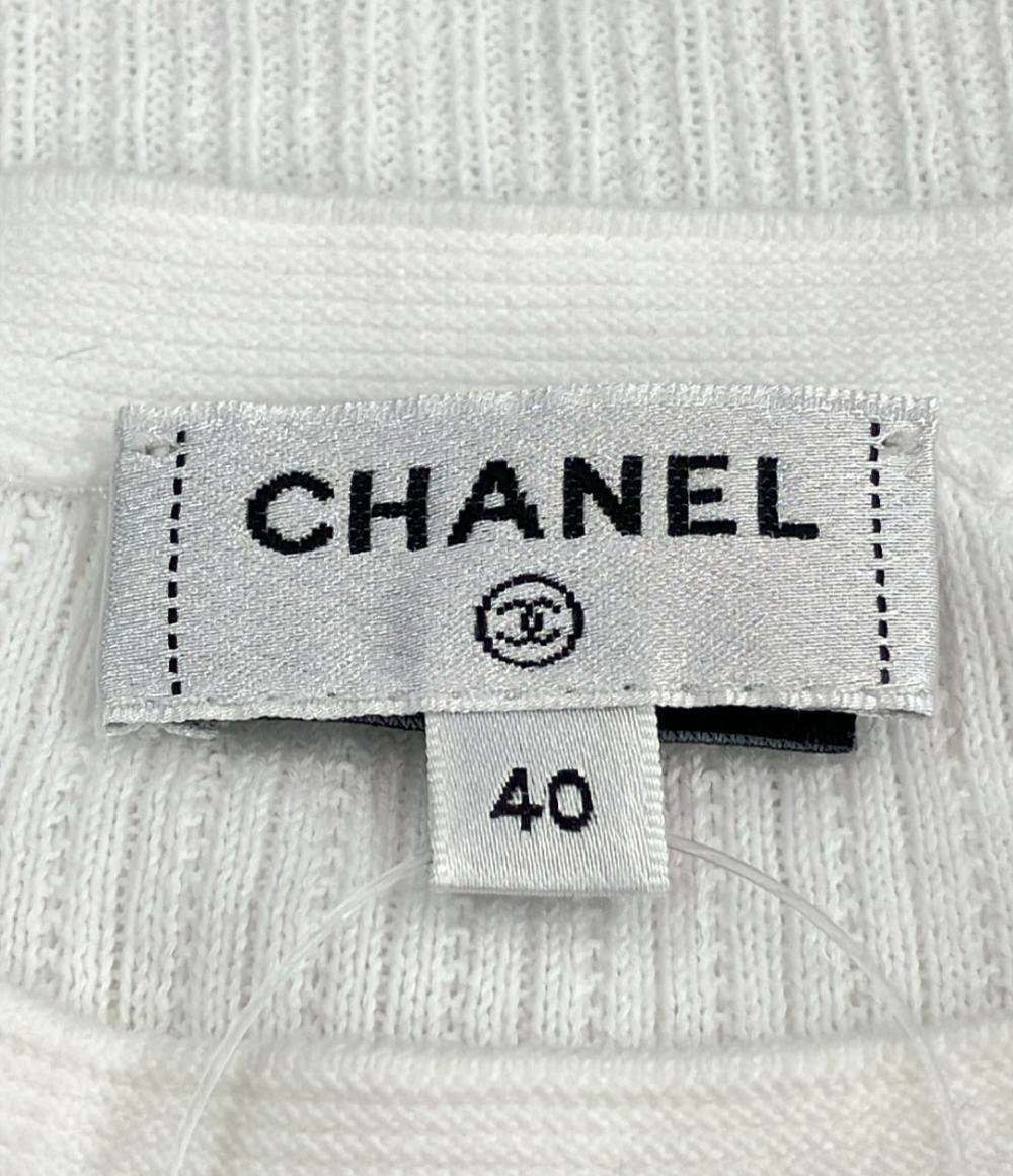 お値下げ ！ CHANEL 半袖ニット 中古・古着通販】CHANEL (シャネル) ココマークボーダー半袖ニット