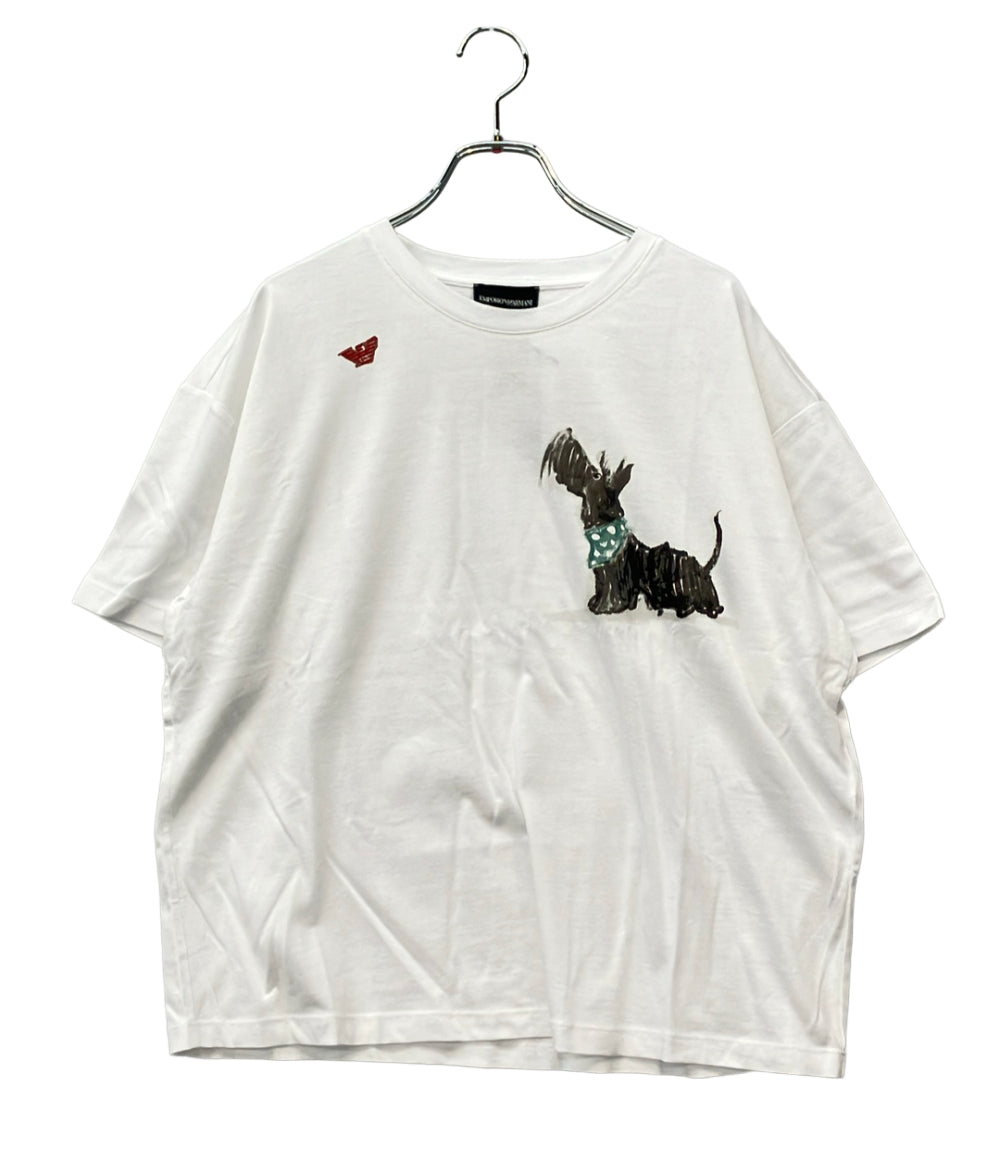 美品 Emporio Armani 半袖Tシャツ  WE LOVE DOGS #29 タグ 箱付き EW004386 AF24854 レディース SIZE L エンポリオ・アルマーニ