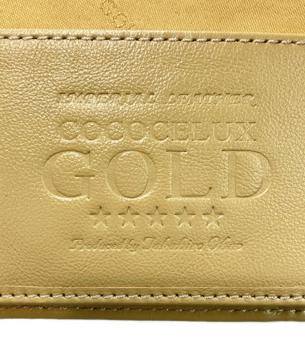美品 COCOCELUX GOLD 二つ折り財布 レディース メンズ ココセリュックスゴールド
