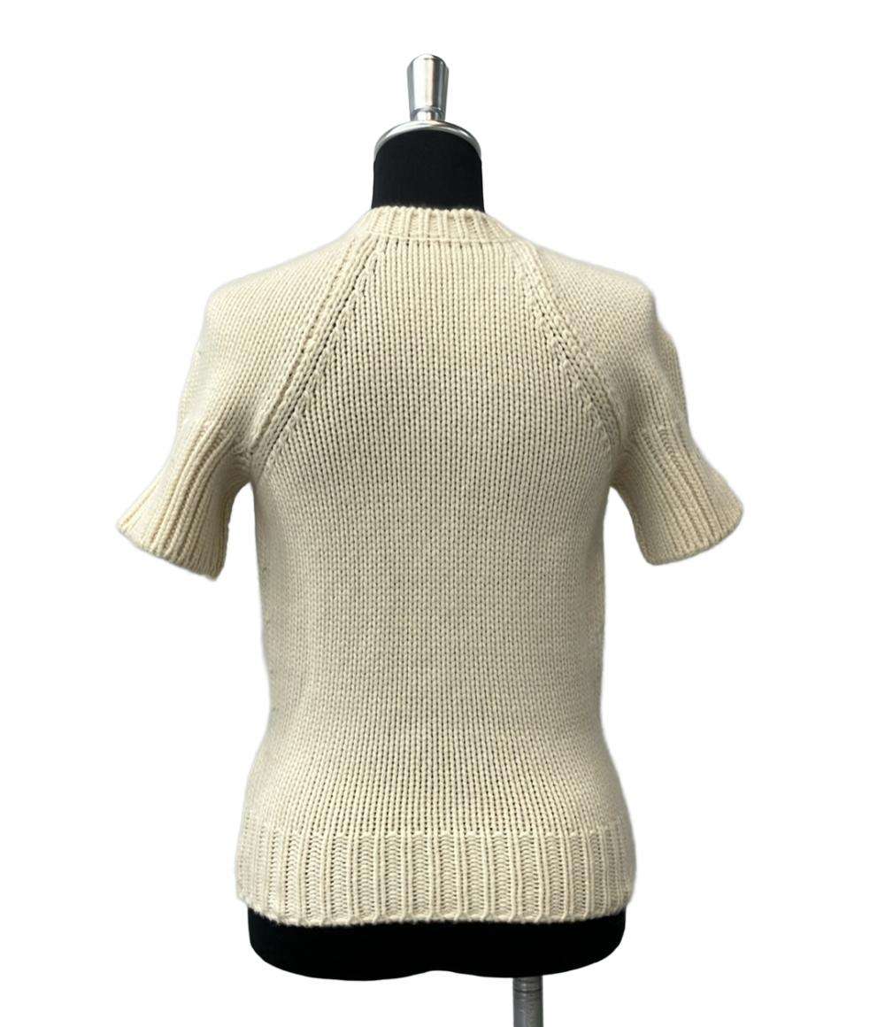 美品 エルメス 半袖ジップアップニット カシミヤ100% ゴルチエ