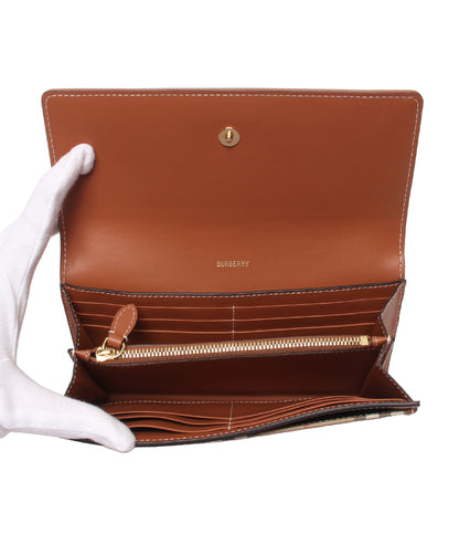 美品 BURBERRY 長財布 チェック柄 レディース メンズ バーバリー