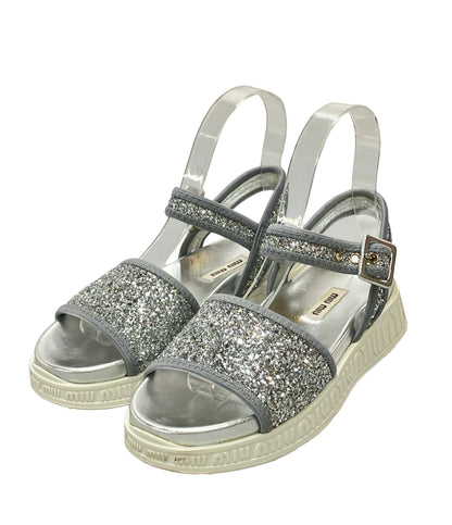 Miu Miu グリッター プラットフォームサンダル レディース SIZE 34 (22cm) ミュウ ミュウ