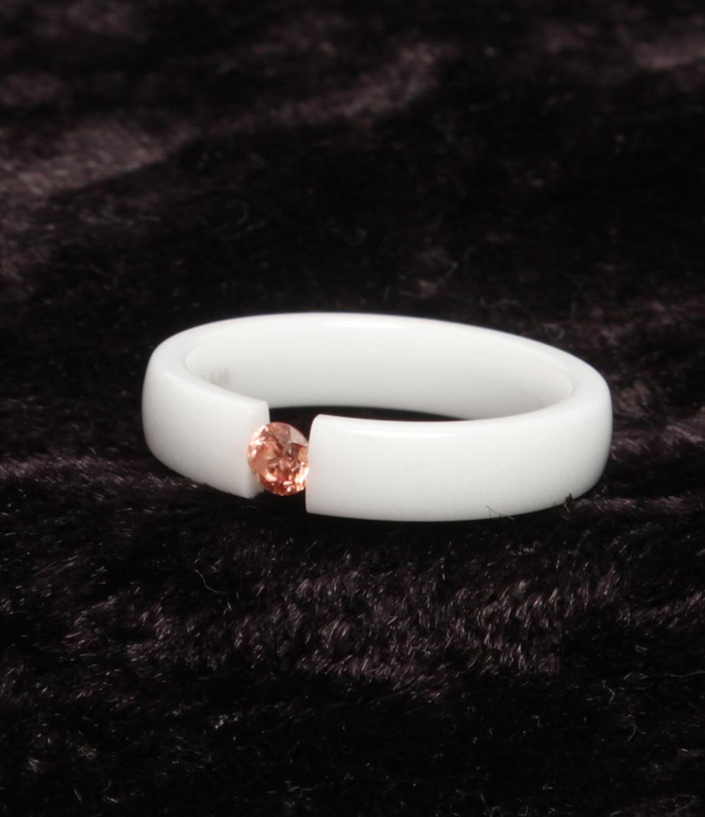 美品 QVC リング 指輪 セラミック ラボグロウンピンクダイヤ 0.1ct レディース SIZE 9号