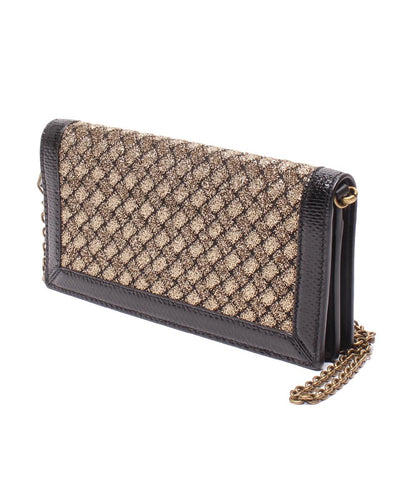 美品 ボッテガヴェネタ チェーンウォレット イントレチャート レディース BOTTEGAVENETA