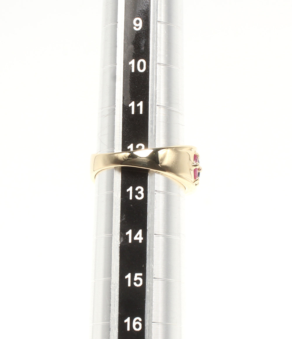 美品 リング 指輪 K14 エメラルド ルビー サファイア 0.96ct ダイヤ 0.06ct レディース SIZE 12号