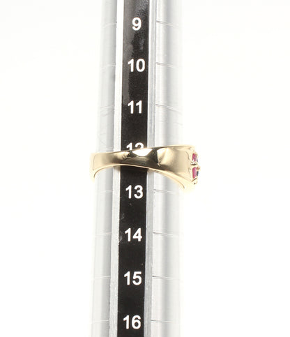 美品 リング 指輪 K14 エメラルド ルビー サファイア 0.96ct ダイヤ 0.06ct レディース SIZE 12号