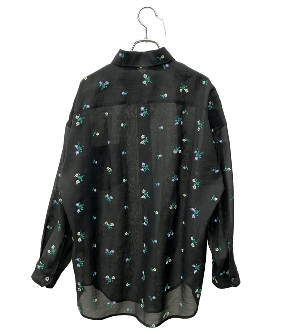TICCA 長袖シャツ ブラック シアー 刺繍 フラワーエンブロイダリーシャツ TBDA-361 レディース SIZE F (M) ティッカ