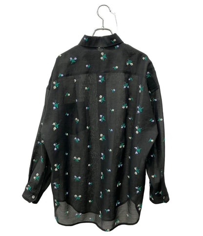 TICCA 長袖シャツ ブラック シアー 刺繍 フラワーエンブロイダリーシャツ TBDA-361 レディース SIZE F (M) ティッカ