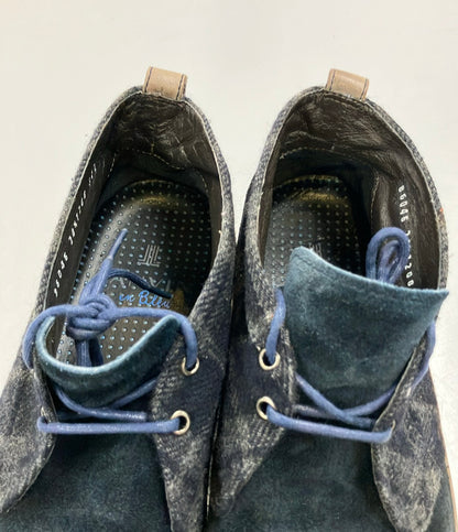 LANVIN en Bleu チャッカブーツ スエード チェック柄 メンズ SIZE 24.5 (XS) ランバンオンブルー