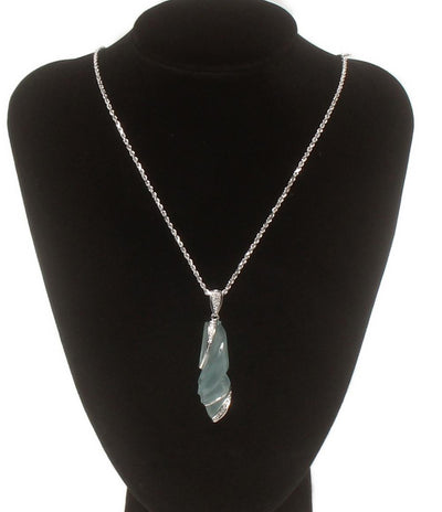 美品 ネックレス K18WG アクアマリン 34.17ct ダイヤ 0.19ct レディース